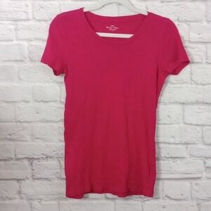 J. Crew Factory SM Vintage Cotton Crew Neck T-shirt Pink Small S
